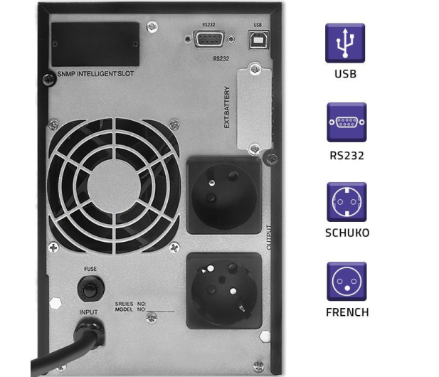 Qoltec Pure Sine Wave (2kVA/1.6kW, LCD, USB) - 1180144 - zdjęcie 3